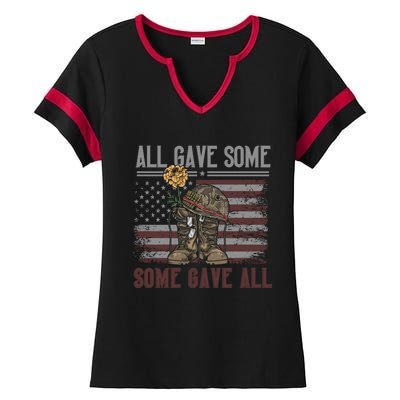 All Gave Some Some Gave Patriotic Patriiot Great Gift Ladies Halftime Notch Neck Tee