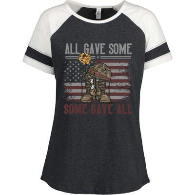 All Gave Some Some Gave Patriotic Patriiot Great Gift Enza Ladies Jersey Colorblock Tee