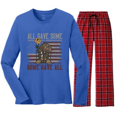 All Gave Some Some Gave Patriotic Patriiot Great Gift Women's Long Sleeve Flannel Pajama Set 