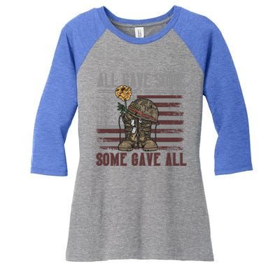 All Gave Some Some Gave Patriotic Patriiot Great Gift Women's Tri-Blend 3/4-Sleeve Raglan Shirt