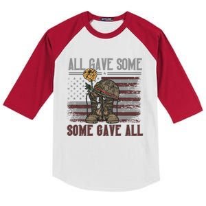 All Gave Some Some Gave Patriotic Patriiot Great Gift Kids Colorblock Raglan Jersey