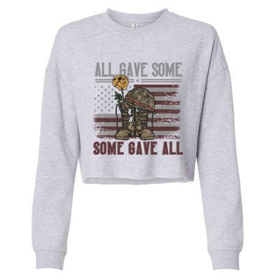 All Gave Some Some Gave Patriotic Patriiot Great Gift Cropped Pullover Crew