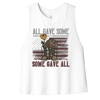 All Gave Some Some Gave Patriotic Patriiot Great Gift Women's Racerback Cropped Tank