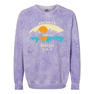 Atlanta Georgia Souvenir Mountain Sunset River Colorblast Crewneck Sweatshirt