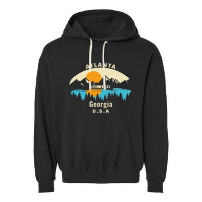 Atlanta Georgia Souvenir Mountain Sunset River Garment-Dyed Fleece Hoodie