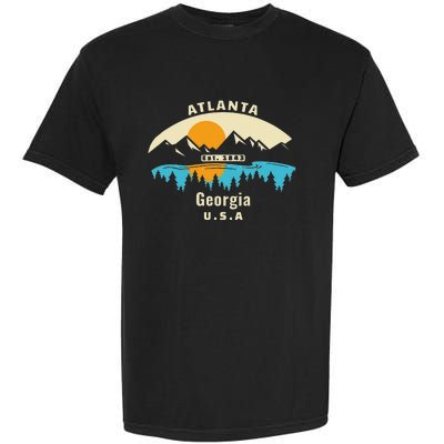 Atlanta Georgia Souvenir Mountain Sunset River Garment-Dyed Heavyweight T-Shirt