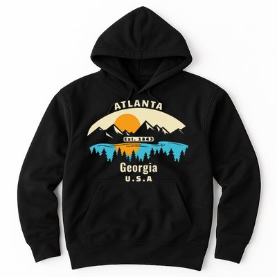 Atlanta Georgia Souvenir Mountain Sunset River Hoodie