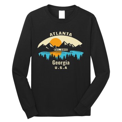 Atlanta Georgia Souvenir Mountain Sunset River Long Sleeve Shirt