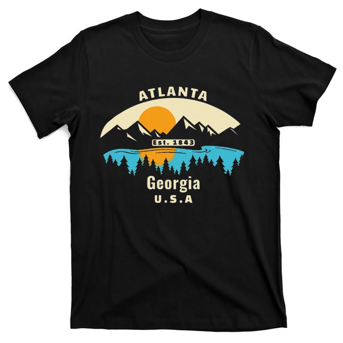 Atlanta Georgia Souvenir Mountain Sunset River T-Shirt