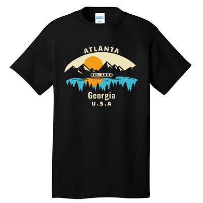 Atlanta Georgia Souvenir Mountain Sunset River Tall T-Shirt