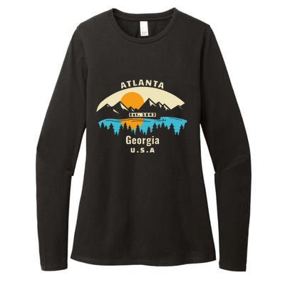 Atlanta Georgia Souvenir Mountain Sunset River Womens CVC Long Sleeve Shirt