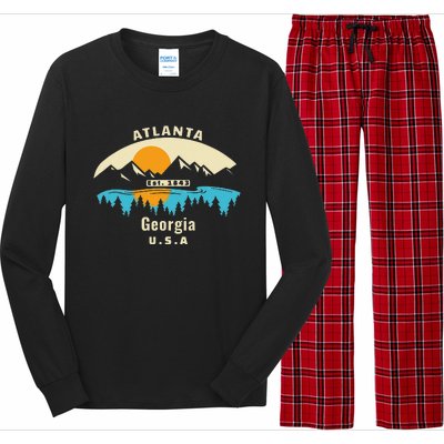 Atlanta Georgia Souvenir Mountain Sunset River Long Sleeve Pajama Set