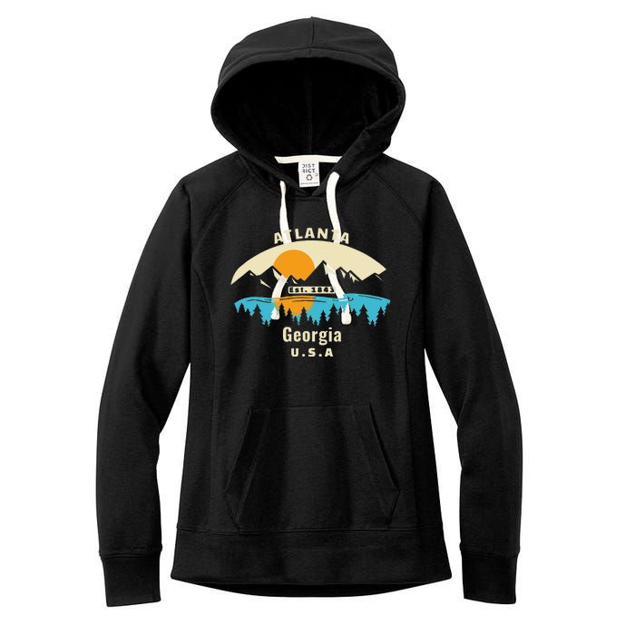 Atlanta Georgia Souvenir Mountain Sunset River Women's Fleece Hoodie