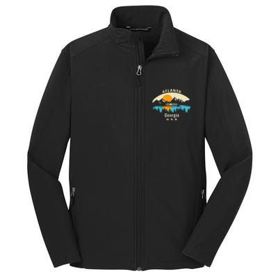 Atlanta Georgia Souvenir Mountain Sunset River Core Soft Shell Jacket