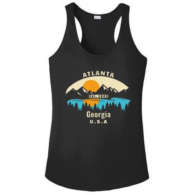 Atlanta Georgia Souvenir Mountain Sunset River Ladies PosiCharge Competitor Racerback Tank