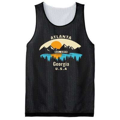 Atlanta Georgia Souvenir Mountain Sunset River Mesh Reversible Basketball Jersey Tank