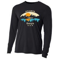 Atlanta Georgia Souvenir Mountain Sunset River Cooling Performance Long Sleeve Crew