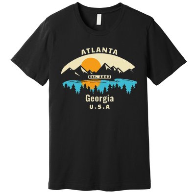 Atlanta Georgia Souvenir Mountain Sunset River Premium T-Shirt