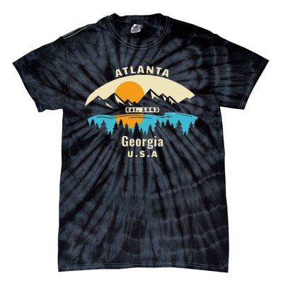 Atlanta Georgia Souvenir Mountain Sunset River Tie-Dye T-Shirt