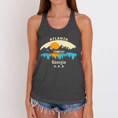 Atlanta Georgia Souvenir Mountain Sunset River Women's Knotted Racerback Tank