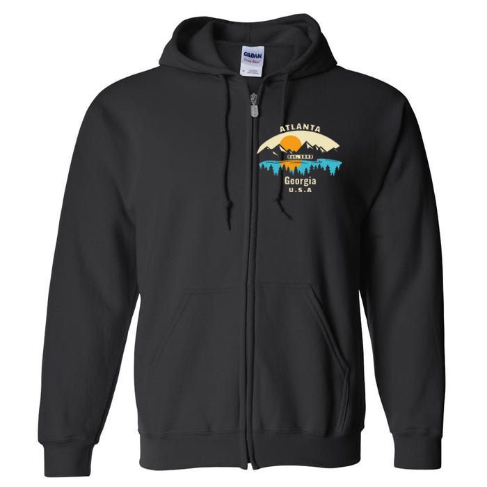 Atlanta Georgia Souvenir Mountain Sunset River Full Zip Hoodie