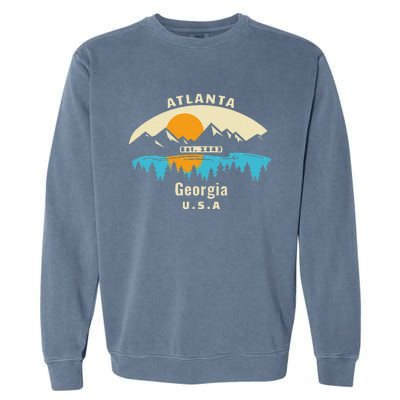 Atlanta Georgia Souvenir Mountain Sunset River Garment-Dyed Sweatshirt