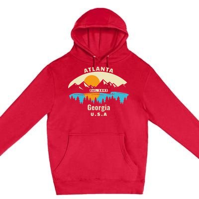 Atlanta Georgia Souvenir Mountain Sunset River Premium Pullover Hoodie