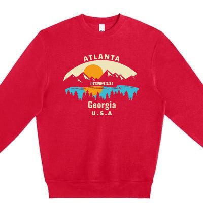 Atlanta Georgia Souvenir Mountain Sunset River Premium Crewneck Sweatshirt