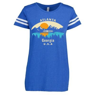 Atlanta Georgia Souvenir Mountain Sunset River Enza Ladies Jersey Football T-Shirt