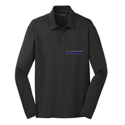 All Gave Some Some Gave All Thin Blue Line Gift Silk Touch Performance Long Sleeve Polo