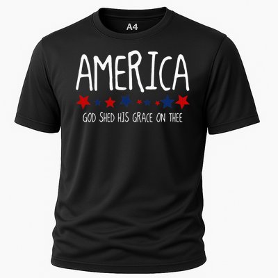 America God Shed His Grace On Thee Tee 4th Of July Men Women Cooling Performance Crew T-Shirt