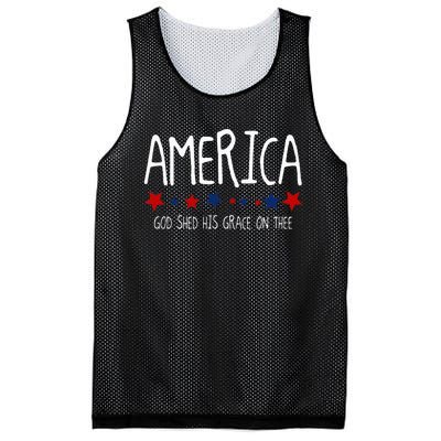 America God Shed His Grace On Thee Tee 4th Of July Men Women Mesh Reversible Basketball Jersey Tank