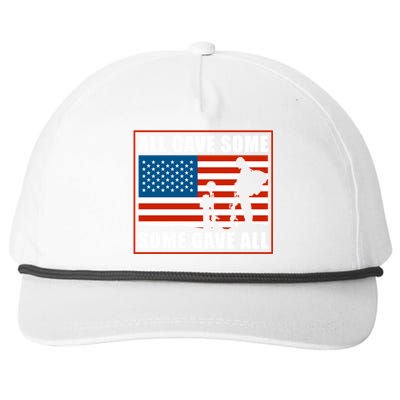 All Gave Some Some Gave All Usa Flag Veteran And Memorial Day Gift Snapback Five-Panel Rope Hat