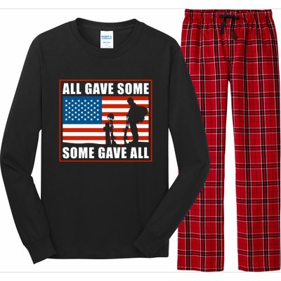 All Gave Some Some Gave All Usa Flag Veteran And Memorial Day Gift Long Sleeve Pajama Set