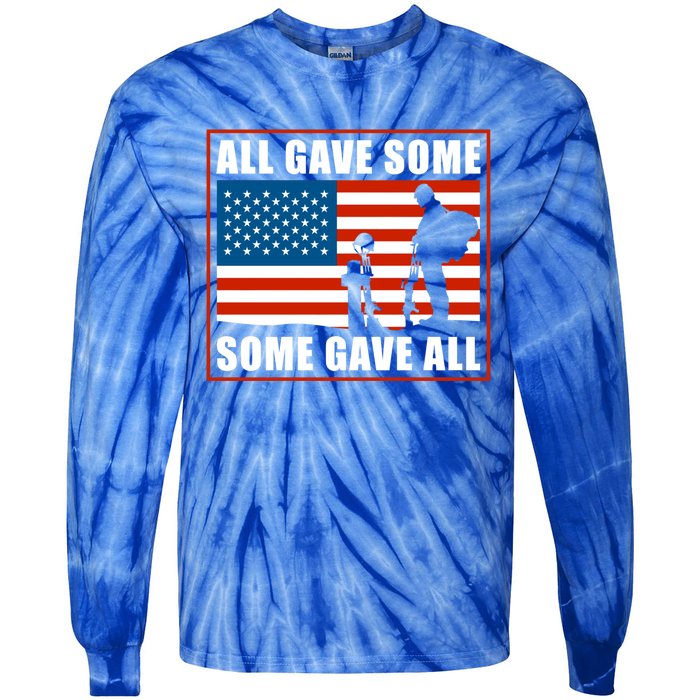 All Gave Some Some Gave All Usa Flag Veteran And Memorial Day Gift Tie-Dye Long Sleeve Shirt