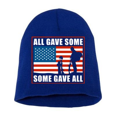 All Gave Some Some Gave All Usa Flag Veteran And Memorial Day Gift Short Acrylic Beanie