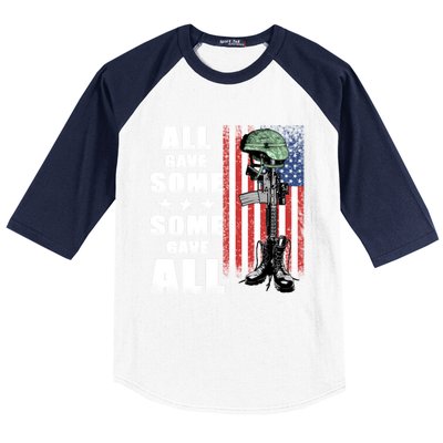 All Gave Some Some Gave All Battlefield Cross Gift Baseball Sleeve Shirt