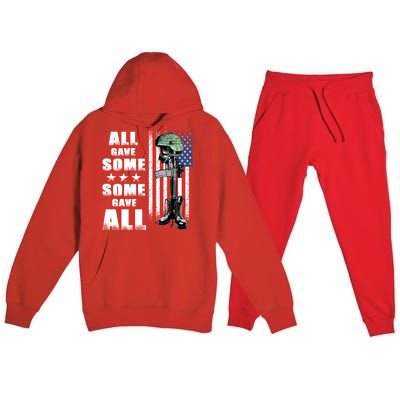 All Gave Some Some Gave All Battlefield Cross Gift Premium Hooded Sweatsuit Set