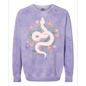 Aesthetic Graphic S Mystical Snake Flower Pastel Goth Colorblast Crewneck Sweatshirt