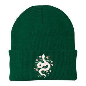 Aesthetic Graphic S Mystical Snake Flower Pastel Goth Knit Cap Winter Beanie