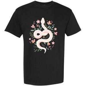 Aesthetic Graphic S Mystical Snake Flower Pastel Goth Garment-Dyed Heavyweight T-Shirt