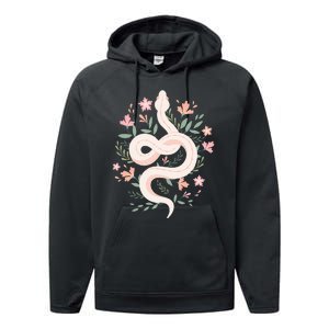 Aesthetic Graphic S Mystical Snake Flower Pastel Goth Performance Fleece Hoodie