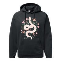 Aesthetic Graphic S Mystical Snake Flower Pastel Goth Performance Fleece Hoodie