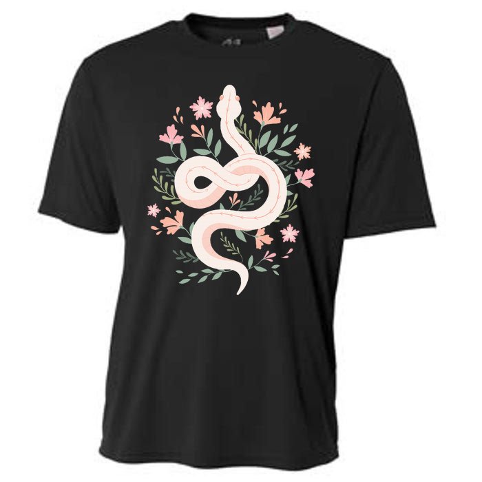 Aesthetic Graphic S Mystical Snake Flower Pastel Goth Cooling Performance Crew T-Shirt