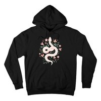 Aesthetic Graphic S Mystical Snake Flower Pastel Goth Hoodie