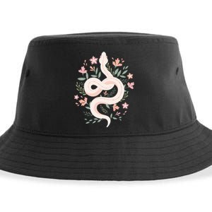 Aesthetic Graphic S Mystical Snake Flower Pastel Goth Sustainable Bucket Hat