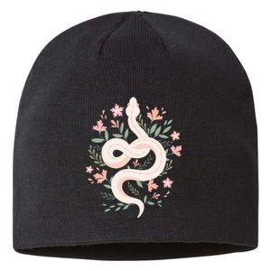 Aesthetic Graphic S Mystical Snake Flower Pastel Goth Sustainable Beanie