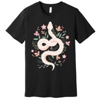 Aesthetic Graphic S Mystical Snake Flower Pastel Goth Premium T-Shirt