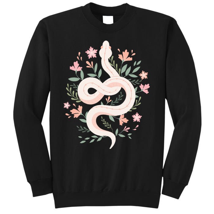 Aesthetic Graphic S Mystical Snake Flower Pastel Goth Tall Sweatshirt