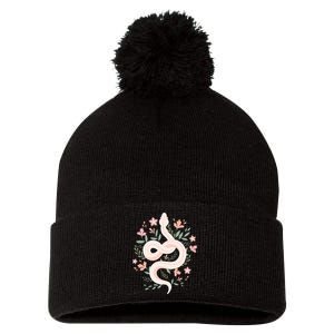 Aesthetic Graphic S Mystical Snake Flower Pastel Goth Pom Pom 12in Knit Beanie